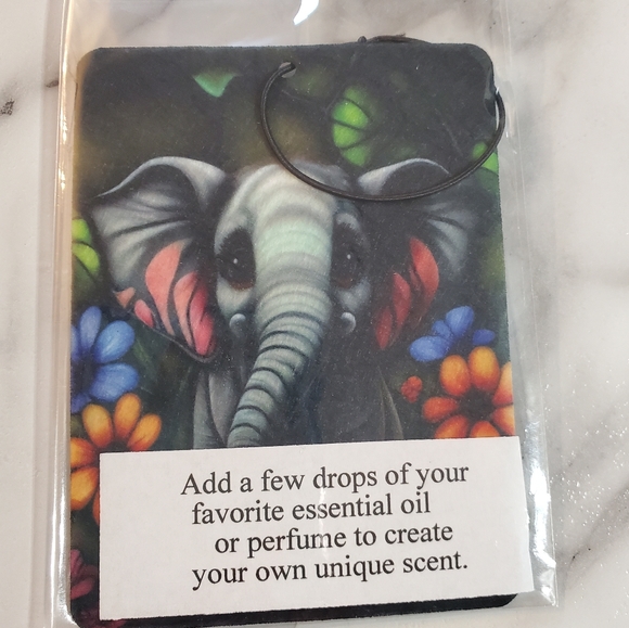 Elephant & Flowers Car Air Freshener - Picture 2 of 7